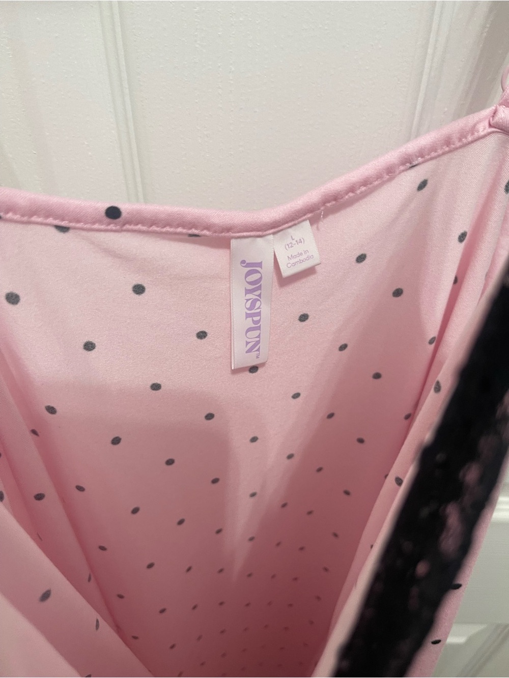 Pink Polka-Dot Lace-Trim Slip Chemise - Picture 5 of 10
